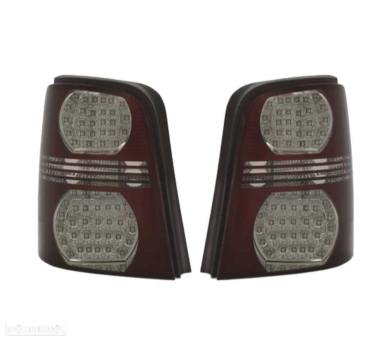 FAROLINS TRASEIROS LED PARA VOLKSWAGEN VW TOURAN 03-10 VERMELHO ESCURECIDO - 1