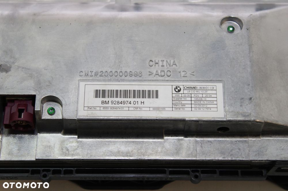 BMW F10 F11 MONITOR WYŚWIETLACZ NAWIGACJI 9284974 - 6