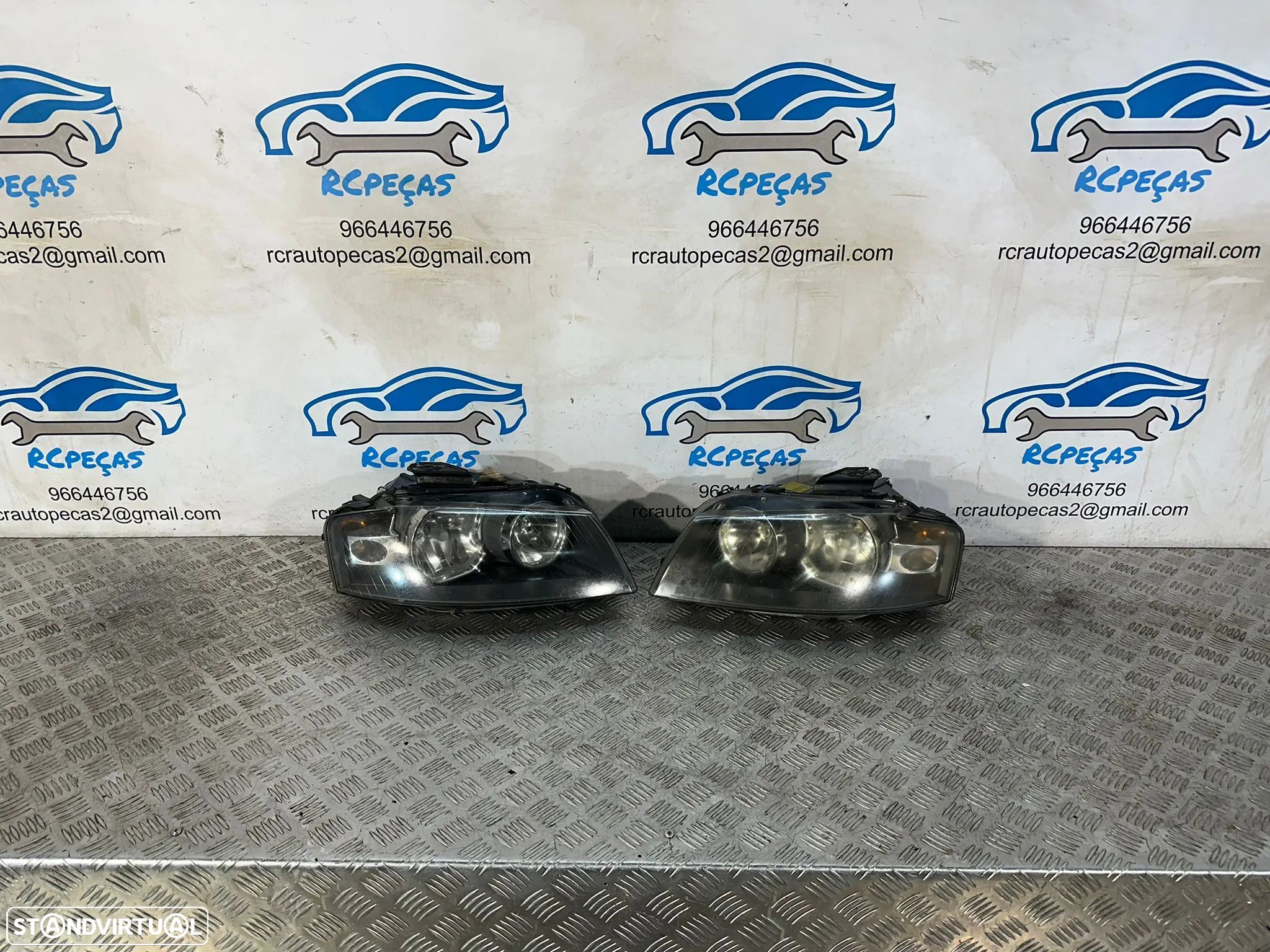 .Conjunto Oticas Farois Frontais Frente Original Audi A3 8P Halogéneo 2003 - 2010 8P0941003L 8P0941004L - 1