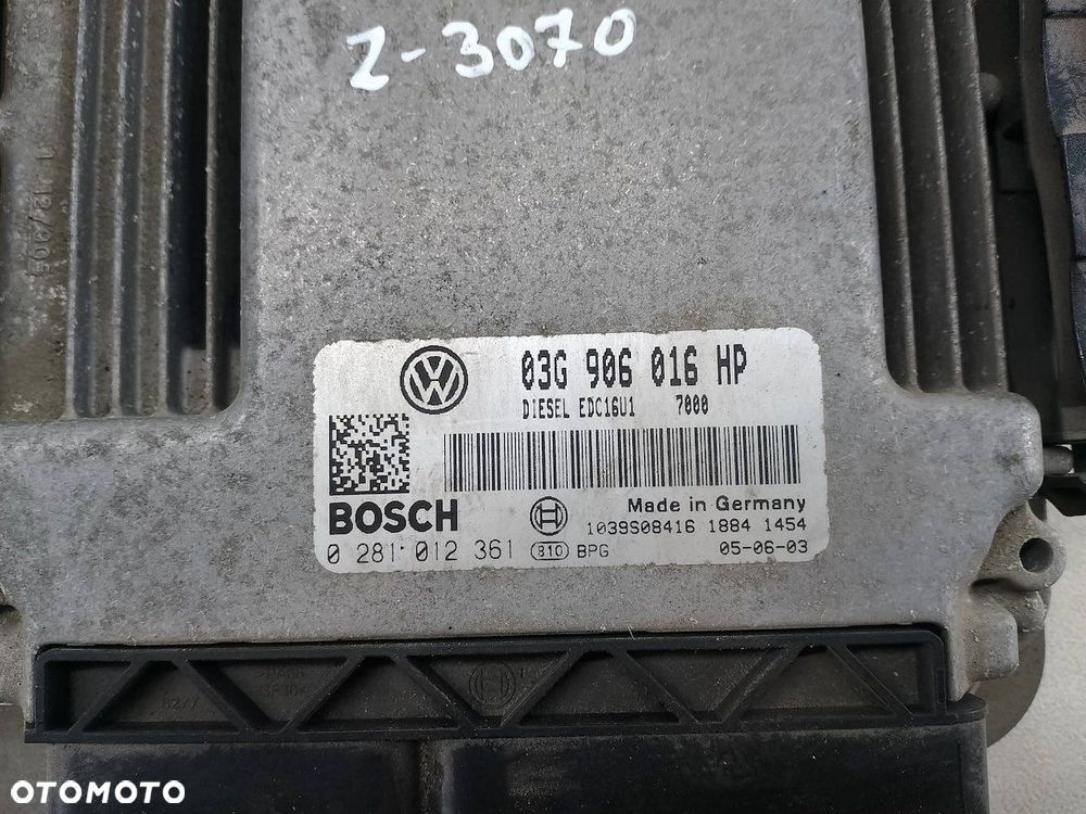 KOMPUTER, STEROWNIK VW TOURAN I 03G906016HP 0281012361  BOSCH 1.9 TDI - 2