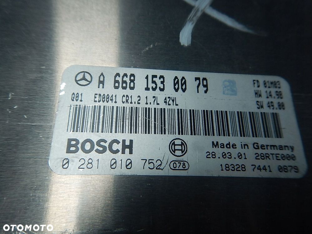 KOMPUTER STEROWNIK SILNIKA MERCEDES A W168 1.7 A6681530079 - 4