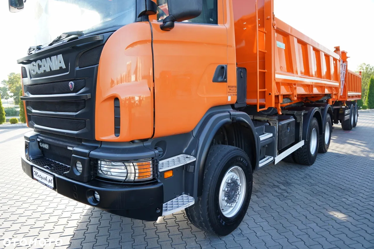 Scania G 440 / 6x6 / ZESTAW / WYWROTKA TRZY-STRONNA / 2X HYDROBURTA /PRZYCZEPA MEILLER / MANUAL - 16
