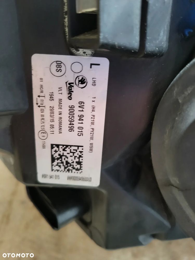 Lampa Reflektor Lewy Przód Przedni SKODA FABIA 3 III 2014 - 2017 - 3