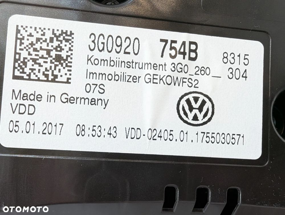 VW PASSAT B8 GTE LICZNIK ZEGARY 3G0920754B  EUROPA - 5
