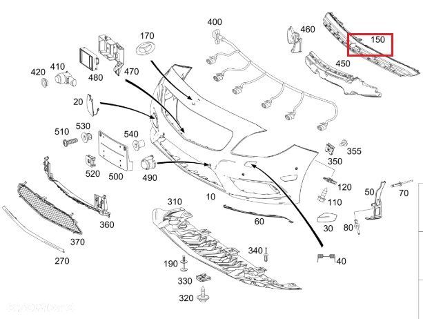 MERCEDES CLA C117 Wzmocnienie zderzaka przod OE - 2