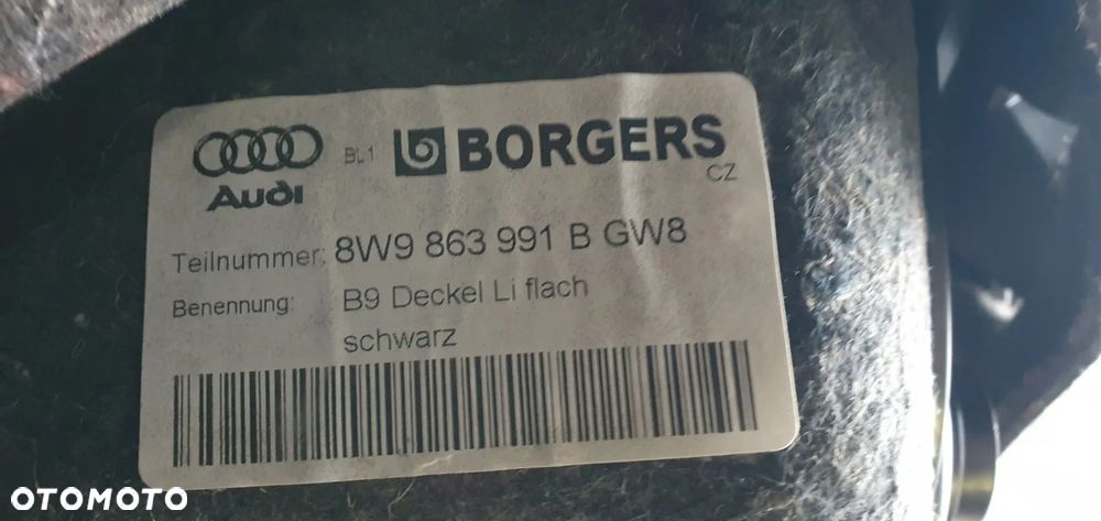 Boczek tapicerka bagażnika lewy tył Audi A4 B9 Kombi 8W9863879B 8W9863991B - 8