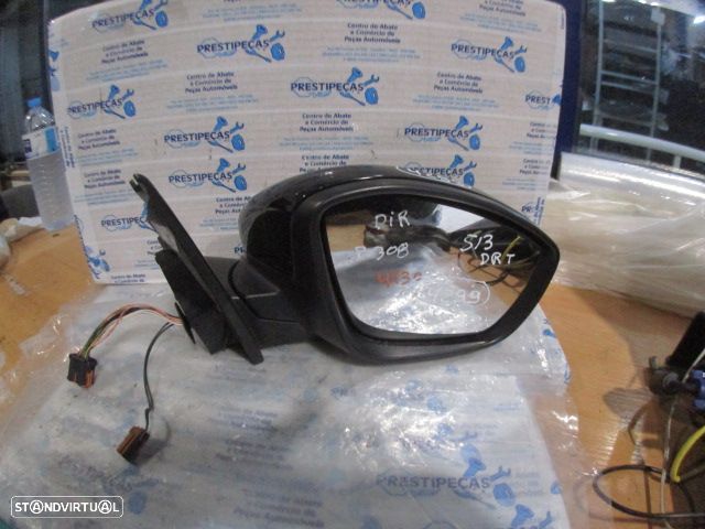 Espelho 96777359XT PEUGEOT 308 2014 1.6HDI 92CV 5P PRETO DRT ELETRICO COM PISCA 11 + 2 PINOS - 1