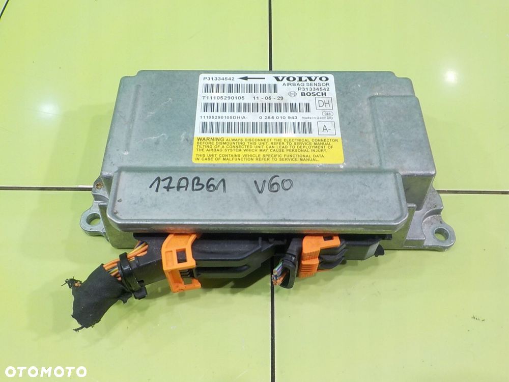 V60 I S60 II R-DESIGN 2.0 D3 11r modul sensor AIRBAG P31334542 0285010943 - 1