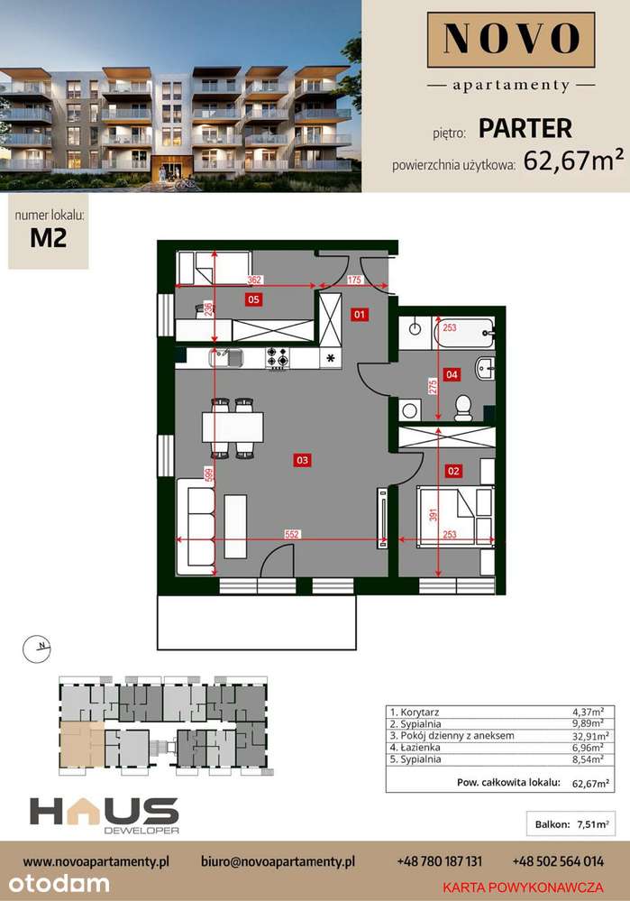 NOVO APARTAMENTY! 3pokojowe dostępne od zaraz