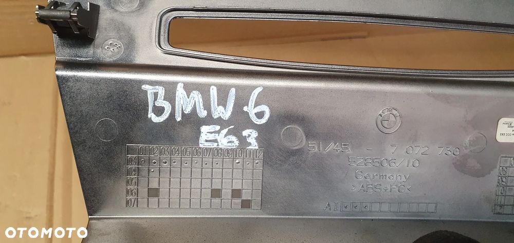 Ramka konsoli dekor panelu nawiewu BMW 6 E63 7072730 - 8