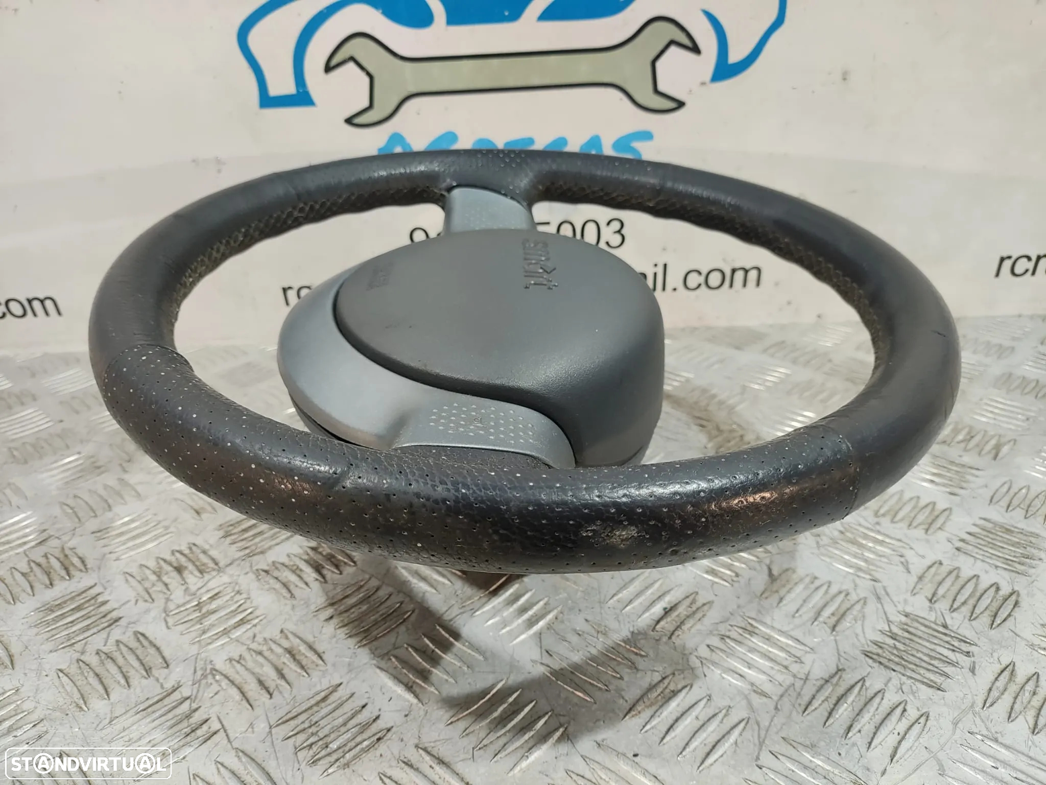 Volante completo original SMART FORTWO pele perfurada aibarg - 5