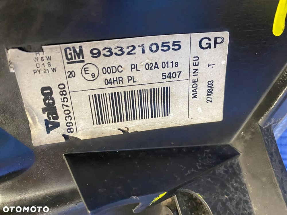 LAMPY LAMPA LEWA PRAWA LEWY PRAWY PRZÓD PRZEDNIA XENON KSEON OPEL MERIVA A LIFT 93321054 93321055 EUROPA ORYGINAŁ - 13