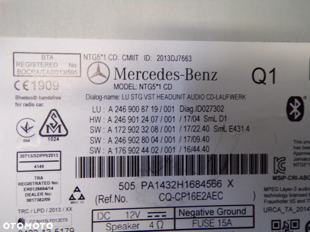 RADIO MERCEDES CLA A117 W246 A2469008719 - 5