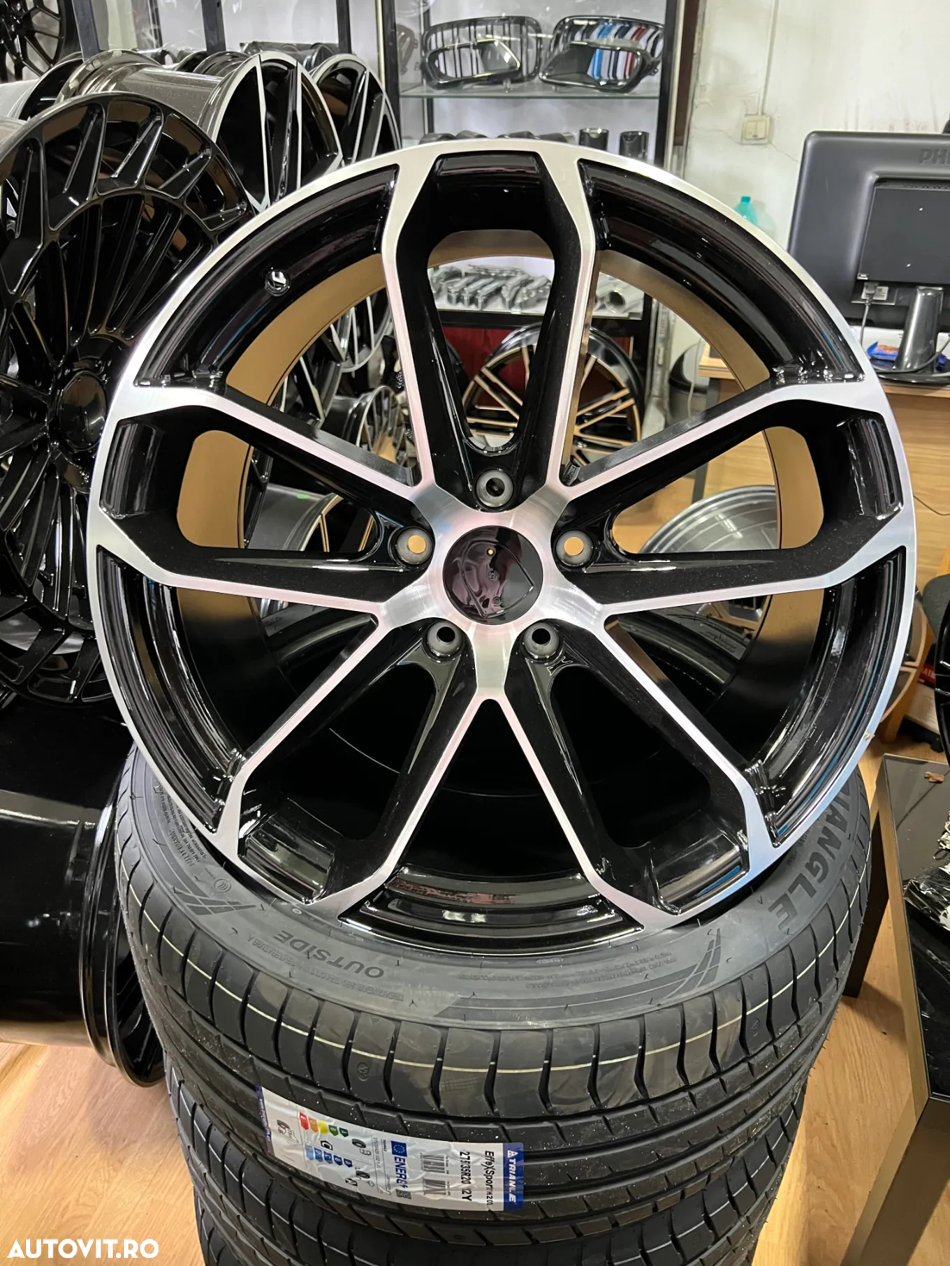 Jante Porsche 21 R21Panamera porsche cayenne negru lucios PORSCHE jante cu anvelope vara/iarna - 7