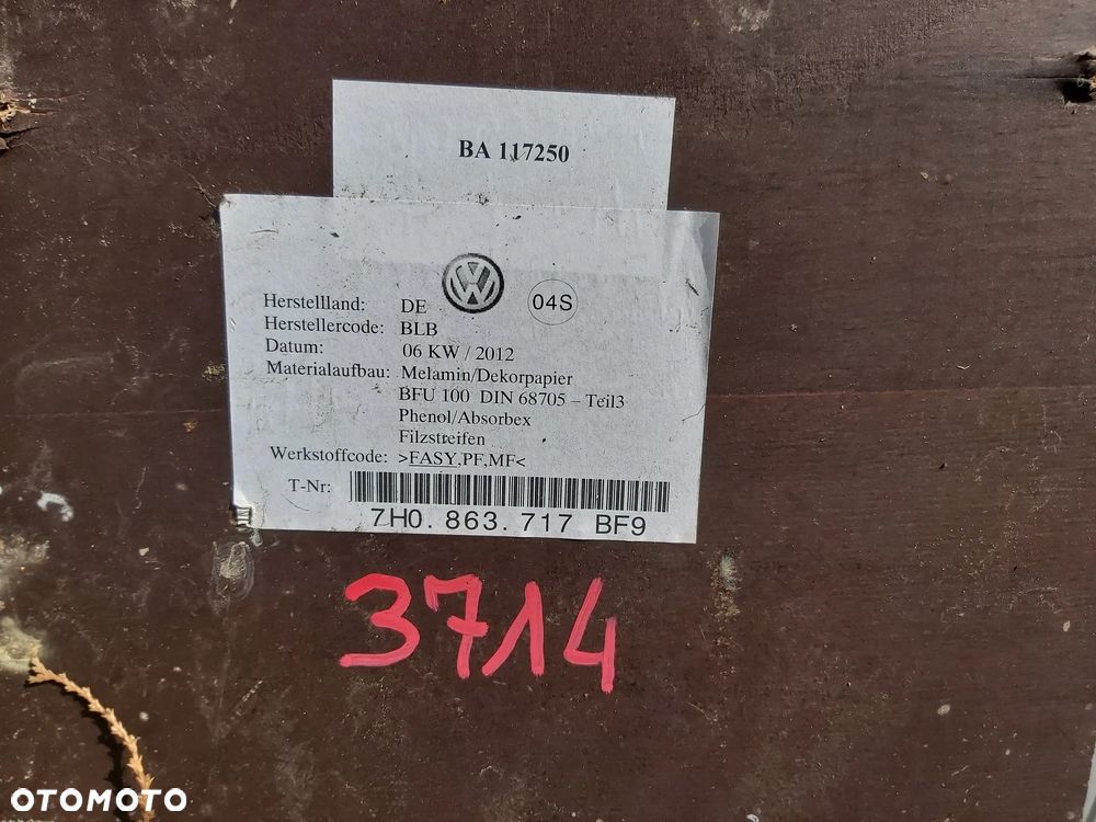 VW TRANSPORTER T5 PODŁOGA BAGAŻNIKA SKLEJKA 7H0863717 7E3863732 ORYGINAŁ - 7