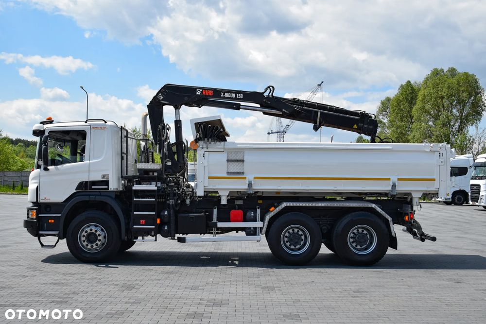 Scania P410 / 6x4 / EURO 6 / HDS HIAB X-HIDUO 158 B-3 / WYSUW x3 / ROTATOR / CHYWTAK / STEROWANIE RADIOWE / WYWROTKA / HYDROBURTA / AUTOMAT / KAMERA COFANIA / NAWIGACJA / HAK-ZACZEP / NISKI PRZEBIEG / 2018 / SERWISOWANY / SPROWADZONY - 4