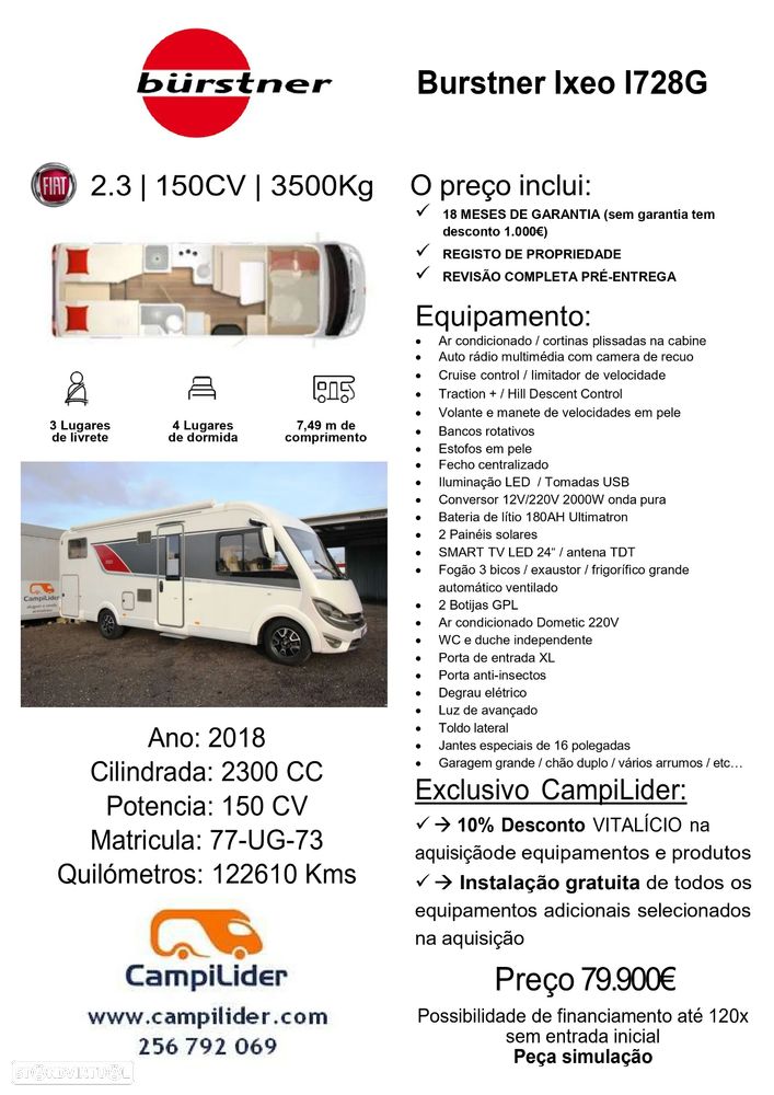 Burstner Ixeo I 728 G *CAMAS GÉMEAS + BASCULANTE* - 38