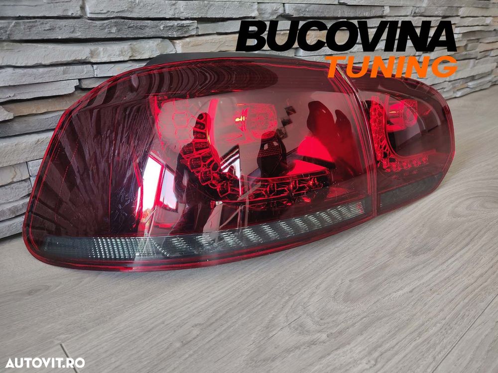 Stopuri Full LED compatibile cu VW Golf 6 VI R20 Smoke Design - 11