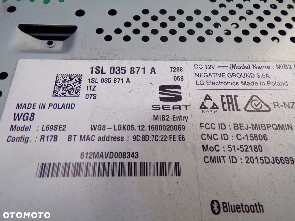 RADIO SEAT MII LIFT 1SL035871A - 4