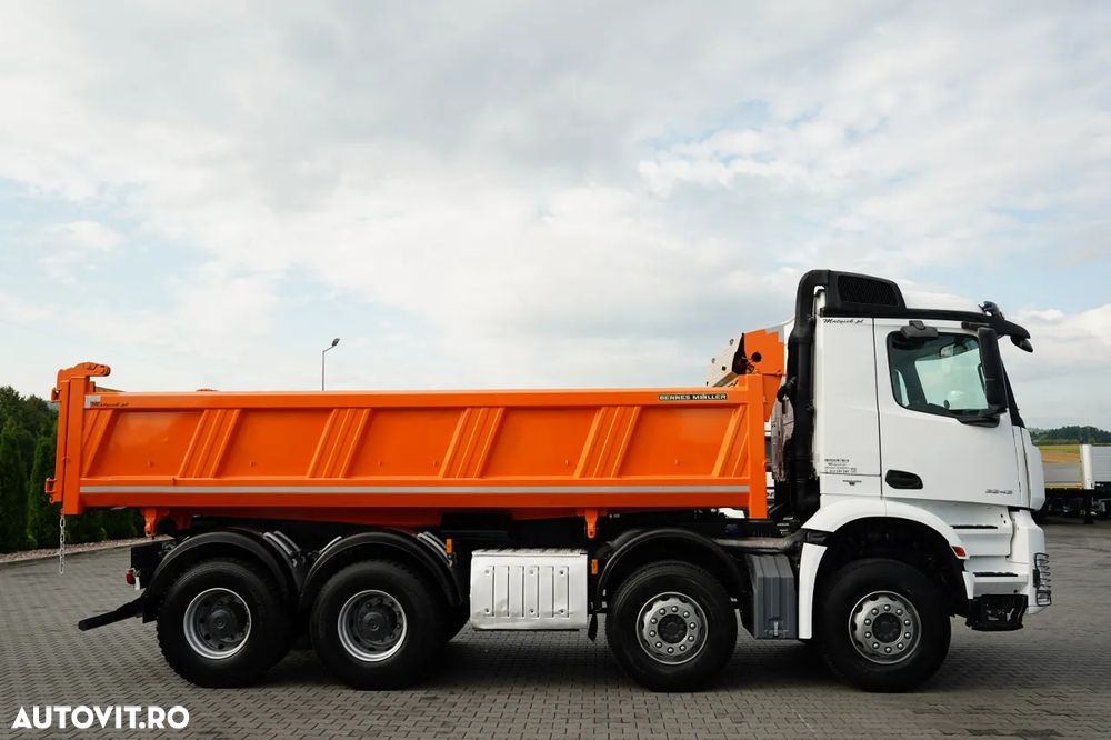 Mercedes-Benz AROCS 3243 / 8x4 / BASCUNĂ CU 2 LATE / MEILLER / BASCUNĂ HIDRAULICĂ / BORDMATIC / AUTOMATĂ / EURO 6 - 16