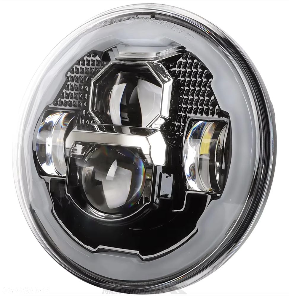 Lampa przednia LED 7" ECE DOT czarna - 1