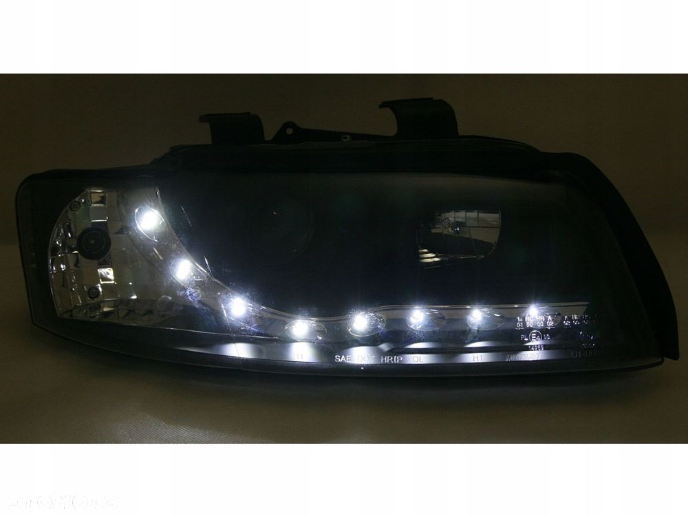 Reflektor Lamp kpl Czarne Black Soczewka Diody Audi a4 b6 8e 2000-04 Małysz - 3