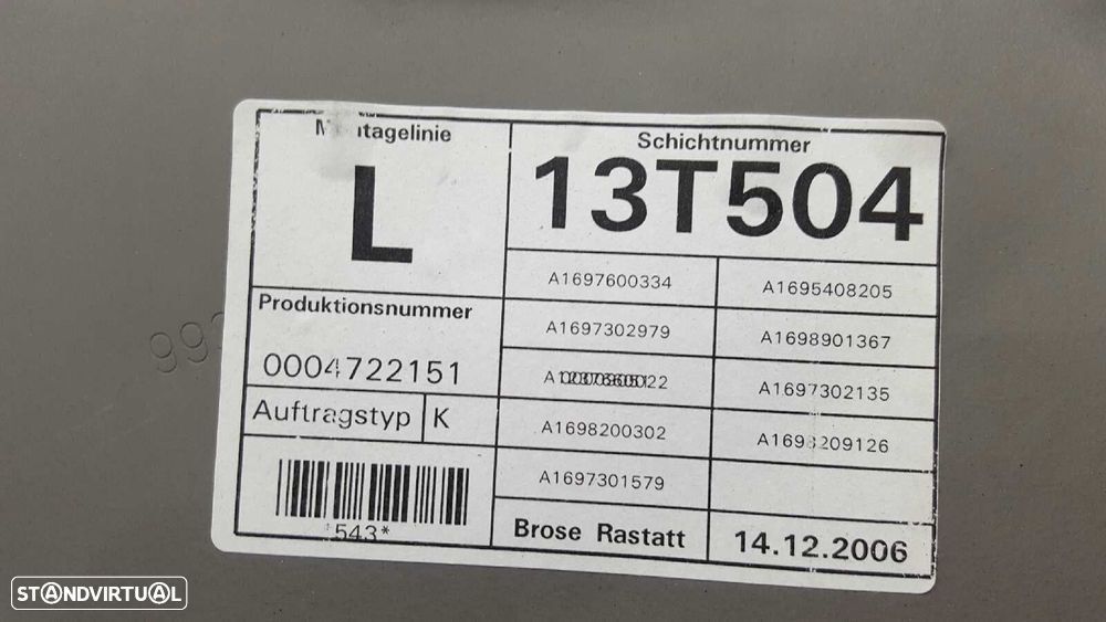 ELEVADOR TRASEIRO ESQUERDO MERCEDES CLASE B (W245) 200 CDI (245.208) - 4
