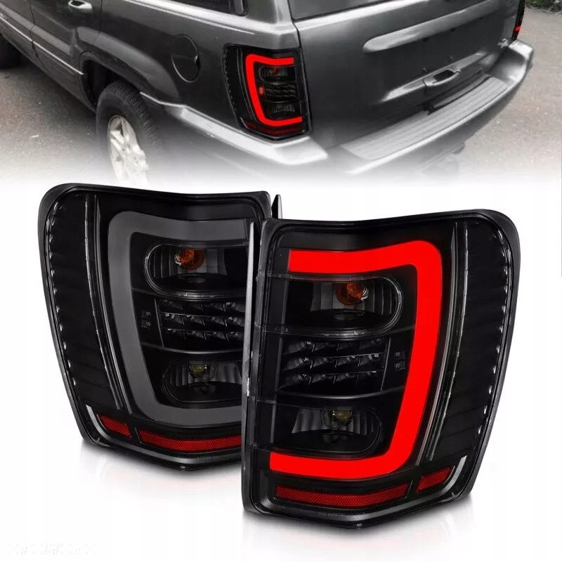 Lampy tyl 2sz Smoke Black Clear Tuning Led Jeep Grand Cherokee WJ 1999-2005 - 2
