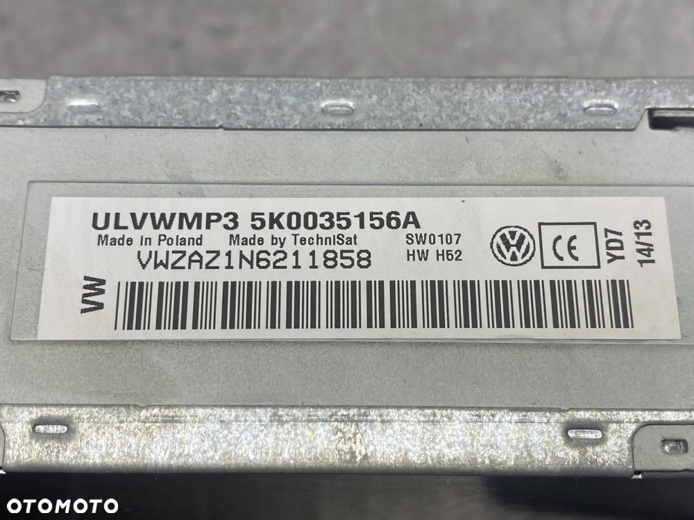 RADIO RADIOODTWARZACZ VW GOLF VI CADDY III TOURAN 5K0035156A ORYGINAŁ - 13