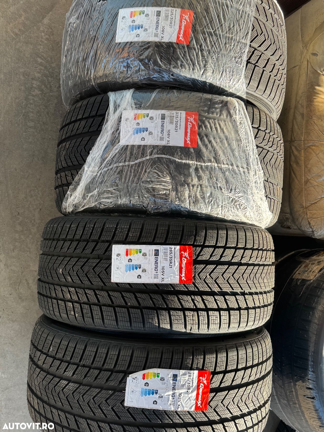 Vând set anvelope 285/35/21-325/30/21 gripmax de iarnă noi - 1