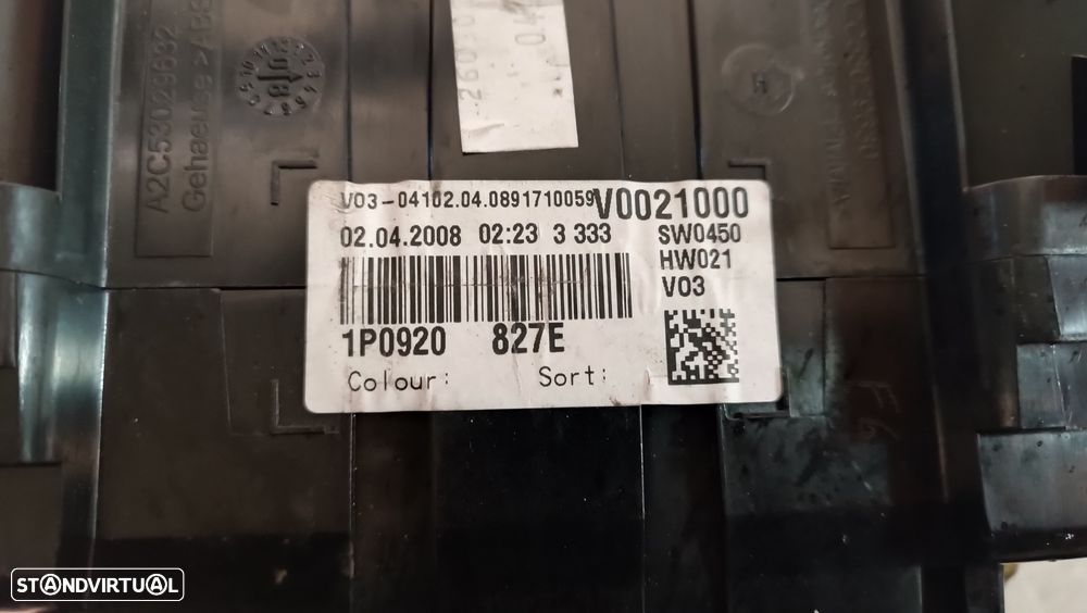 Quadrante / Painel de Instrumentos Seat Leon 1P 1.9TDI 1P0920827E - 3