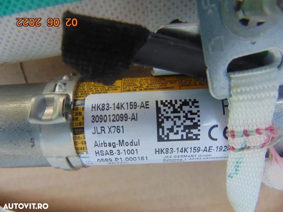 Airbag lateral cortina Range Rover Velar 2017+ cortine stanga dreapta - 2