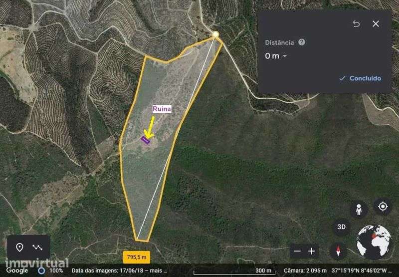 Terreno com Ruína Legalizada – 11,85 ha – Aljezur