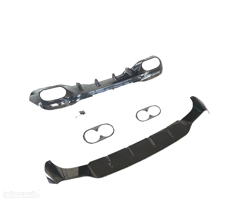 DIFUSOR MERCEDES CLASE CLA W118 AMG 19- LOOK AMG CLA45 PRETO BRILHANTE - 2