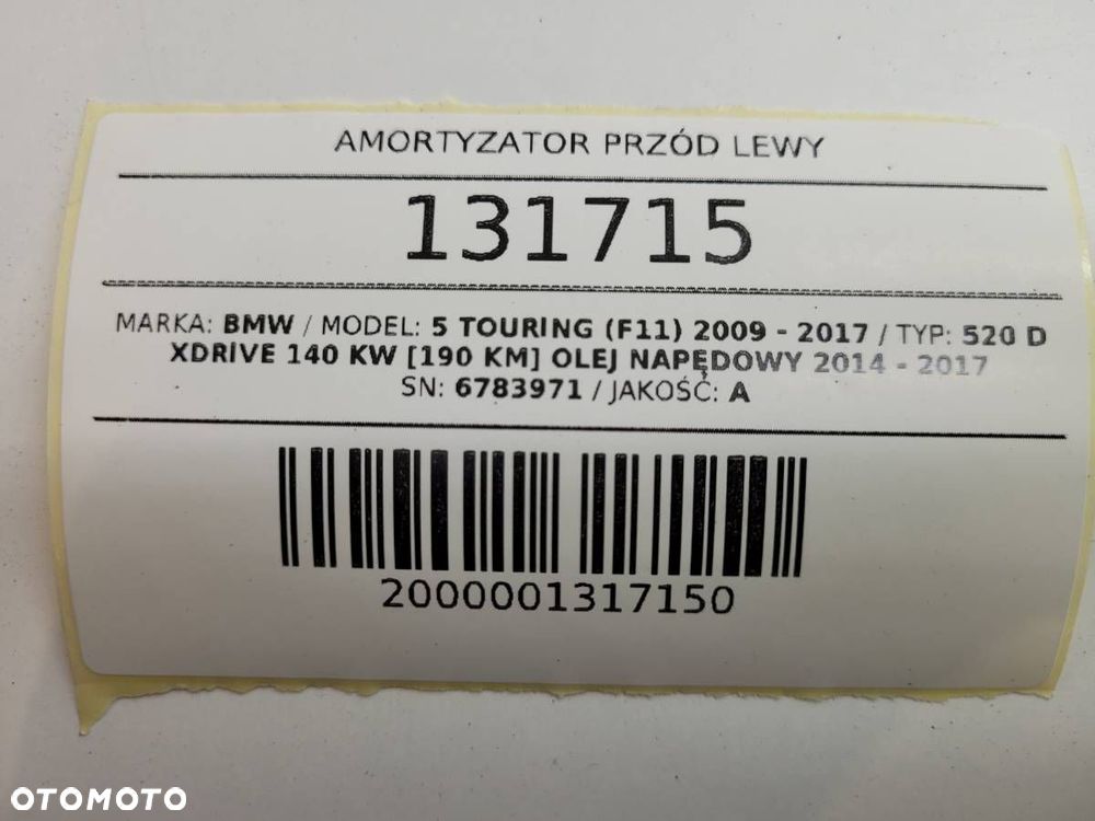 AMORTYZATOR PRZÓD LEWY BMW 5 F10 F11 6783971 ORYGINAŁ 2.0D 190KM XDRIVE - 7