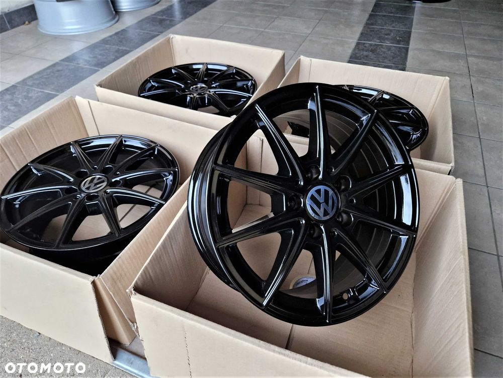Alufelgi 16 5x112 VW Golf Passat Touran Jetta Caddy Tiguan Czarne 572# - 3