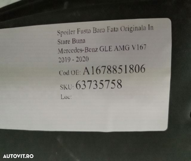 Spoiler Fusta Bara Fata Originala In Stare Buna Mercedes-Benz GLE AMG - 8