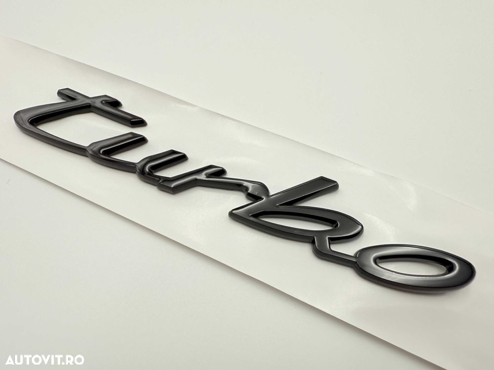 Emblema Compatibila PORSCHE TURBO model nou negru - 1