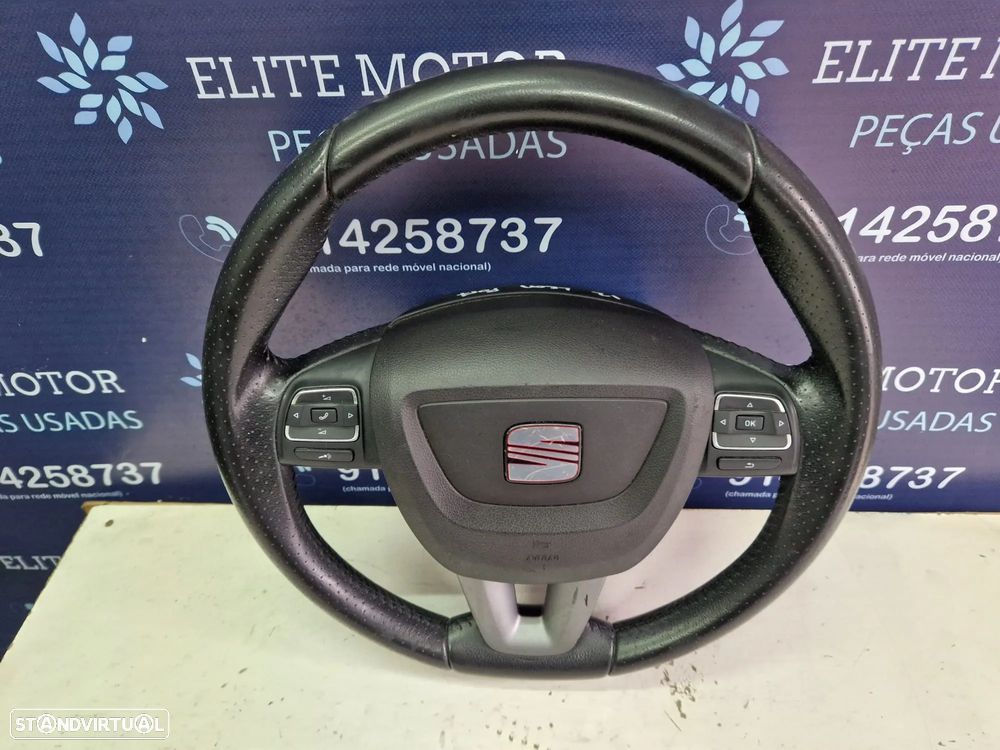 Volante usado pele com airbag SEAT LEON 1P FACELIFT ALTEA TOLEDO multifunções ALTEA - 4