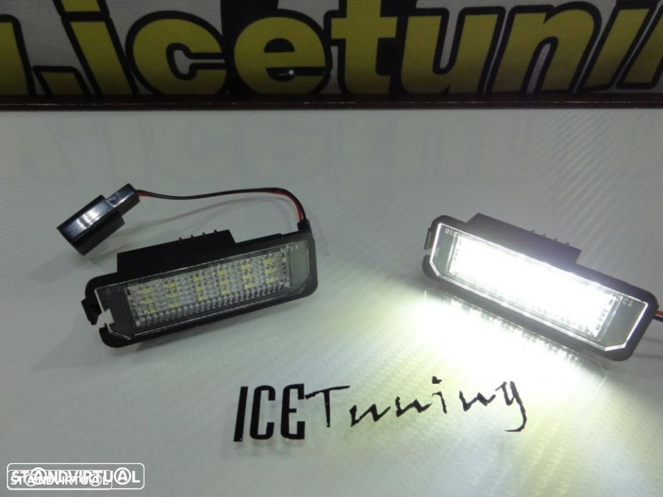 Suporte De Lâmpada De Matricula Com Led Branco Para Audi TT 8N 2-doors 1999-2006, VW EOS, Golf 4, 5, 6, 7, Lupo, Passat 3C, CC, Polo 6N2, 9N,9N3, Beetle, Passat B6, B7, Phaeton, Scirocco, Seat Altea, Exeo, Exeo ST, Ibiza 6J, Leon 1P, Skoda Superb 3T 4-drs Sedan 2008, Porsche Carrera GT, 911 Carrera 996, 997, GT2, GT3, Boxster 987, Cayene 9PA, Cayman 987C. - 13