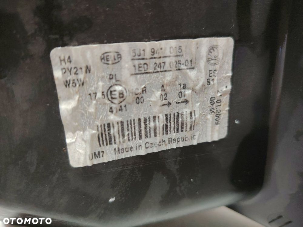 SKODA FABIA 2 II  LAMPA PRZÓD PRZEDNIA LEWA EUROPA 5J1941015 - 5