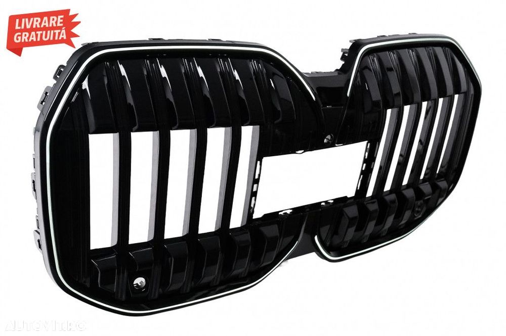 Grila Centrala cu LED BMW Seria 7 G70 (2022-) Negru Lucios - 6