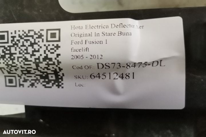 Hota Electrica Deflector Aer Original In Stare Buna Ford Fusion 1 (fac - 7