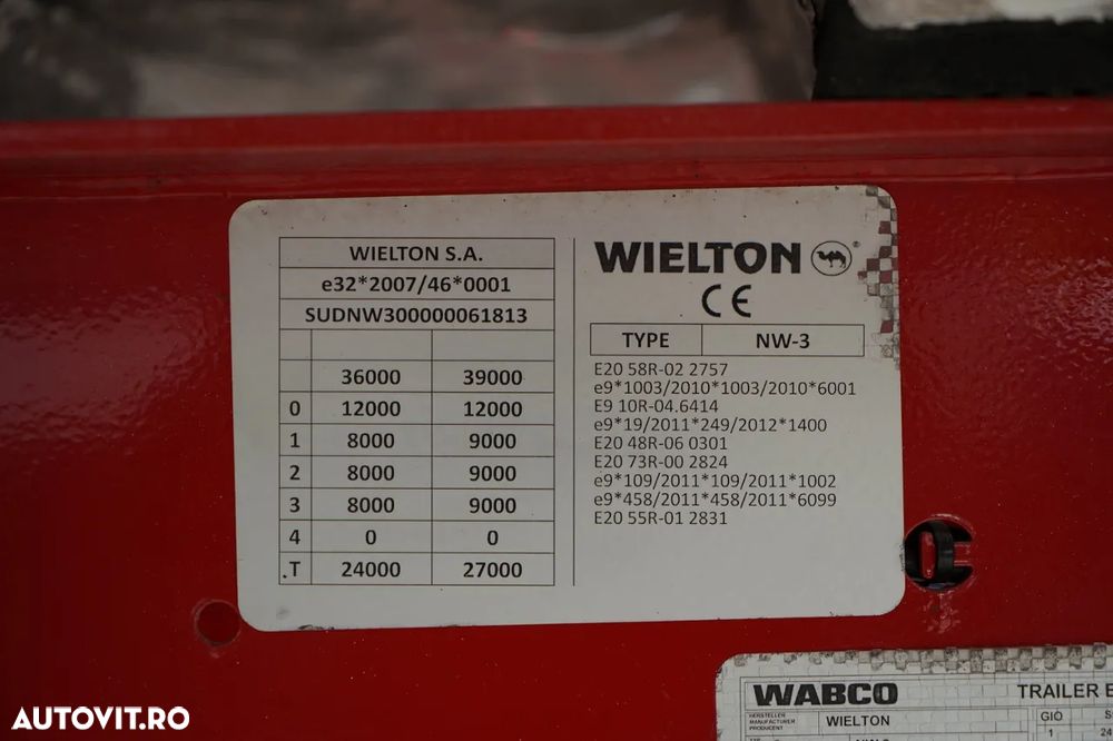 Wielton 55 M3 BASCULATOR / ALUMINIU / PUNȚĂ RIDICATĂ / PUNȚI SAF / JANTE DIN ALIAJ - 24