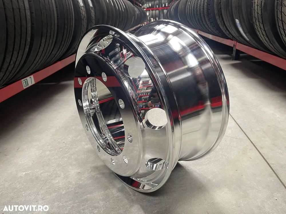 Janta NOUA  Aliaj 9.00X22.5 Jantax Ranforsata 10 prezoane, 105 mm intre prezoane, fiu 280 mm, flansa laterala Valva interioara,ET176.5, max.4125 kg Toate Pozitiile - 2