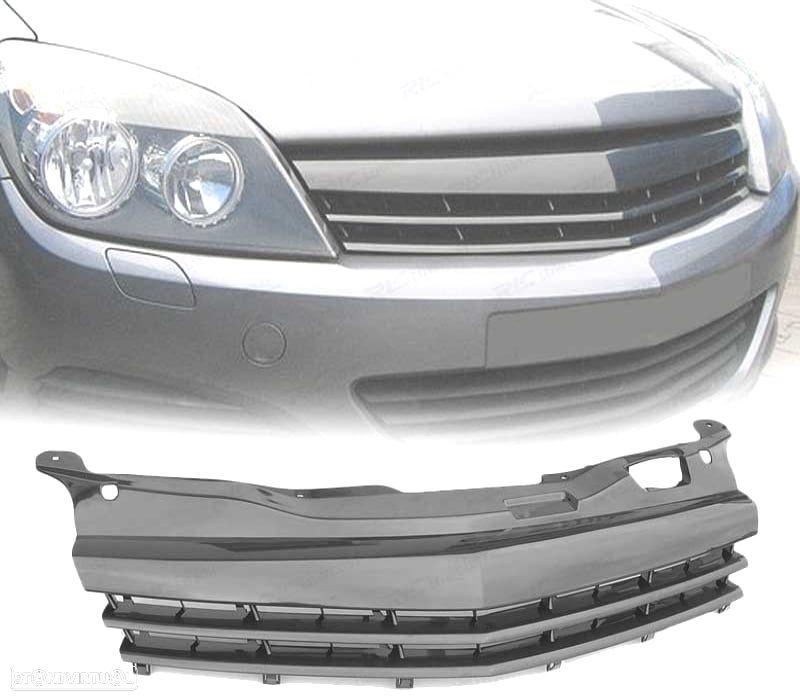GRELHA FRONTAL SEM SÍMBOLO OPEL ASTRA H GTC 05-09 PRETA - 2