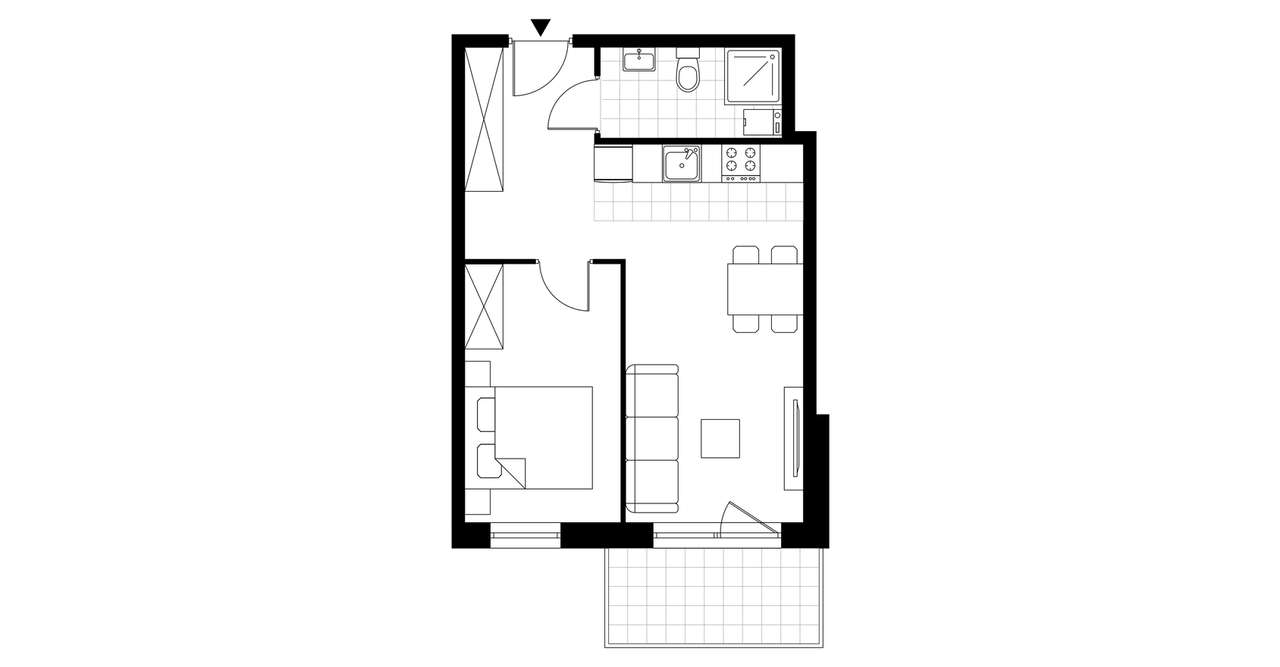 2-pokojowy apartament inwestycyjny 39m2 + balkon - Pełny obrazek: 4/16