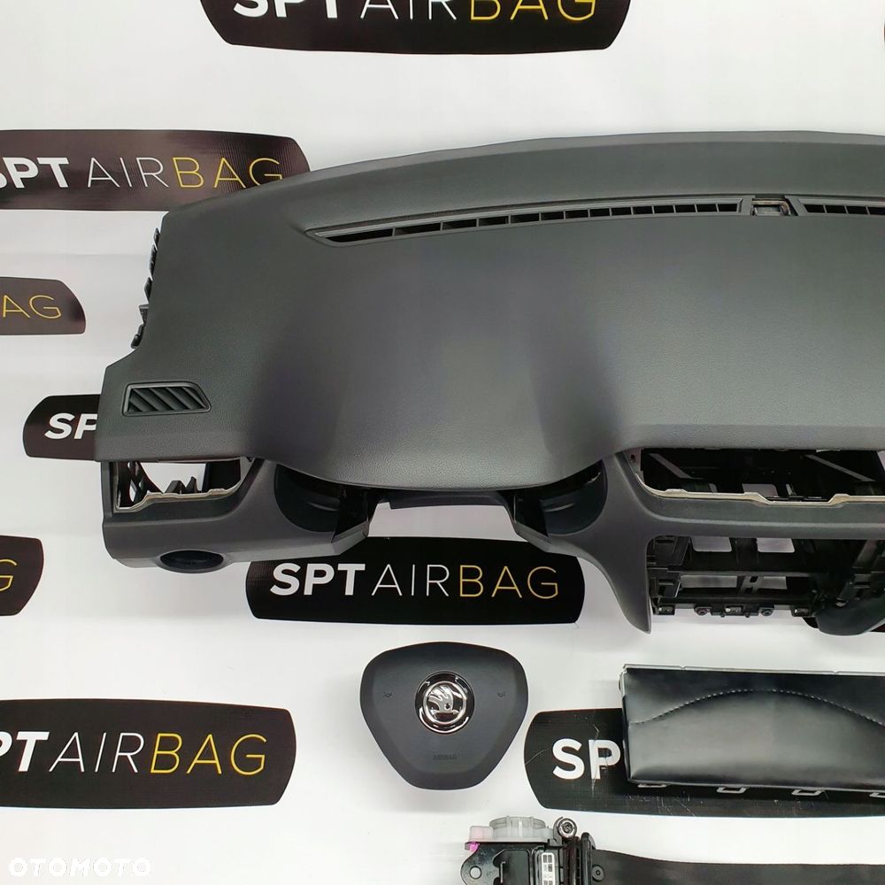 SKODA OCTAVIA III 3 5E0 DESKA ROZDZIELCZA KONSOLA KOKPIT PULPIT PODUSZKI AIRBAG AIR BAG PASY KIT SET - 2
