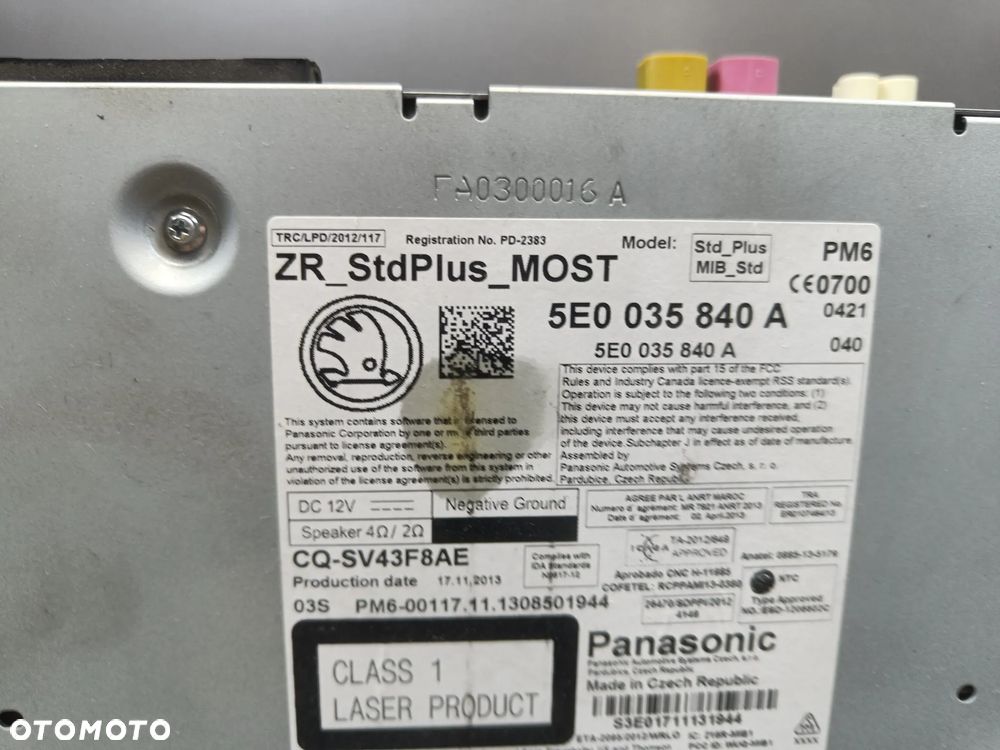Radio Ekran Skoda Octavia 3 III Czytnik Multimediów Wyświetlacz 5E0035840A 5E0919605B - 15