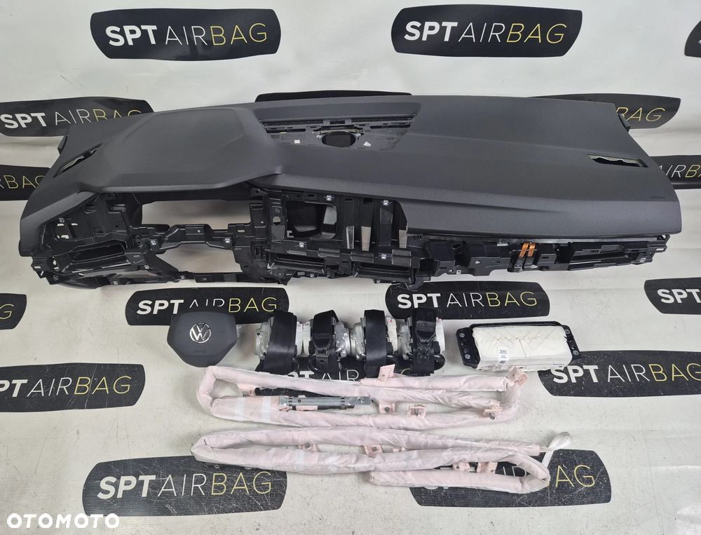VW GOLF VIII 8 LIFT DESKA ROZDZIELCZA KONSOLA KOKPIT PULPIT PODUSZKI AIRBAG AIR BAG PASY KIT SET - 1